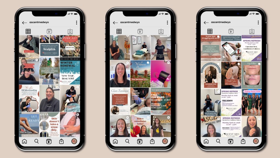 Our Work 4 Ascent Med Spa — design and social media