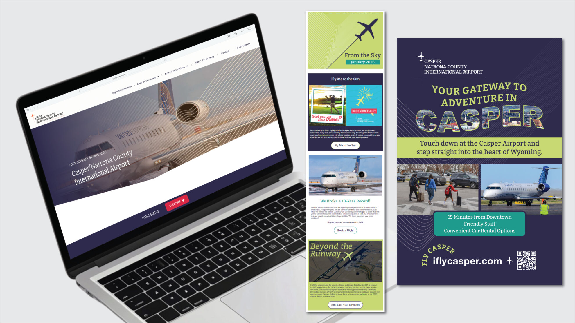 Casper/Natrona County International Airport 1 C/NCIA brand mockup full width