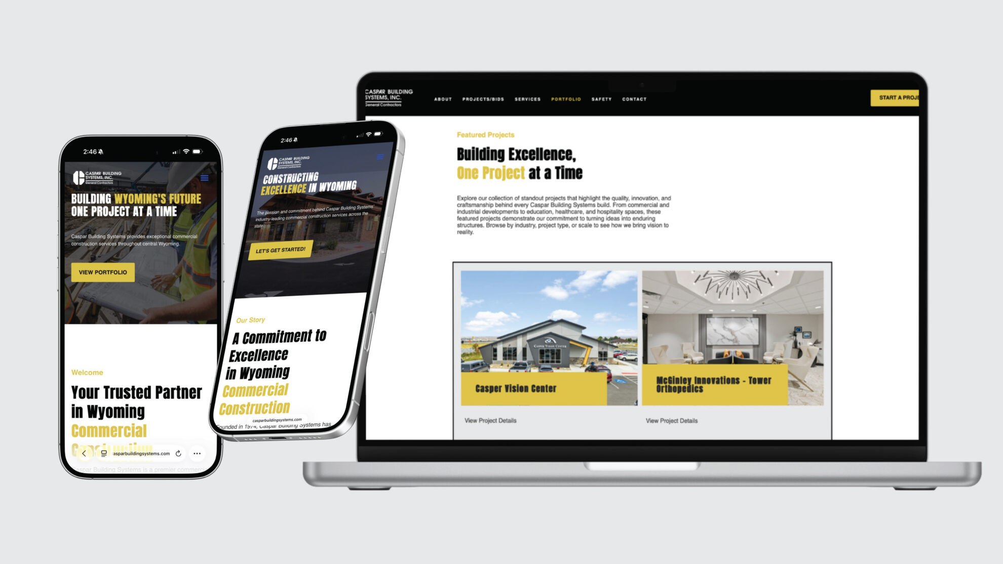 Caspar Building Systems 1 Caspar Building Systems — website mockup full width