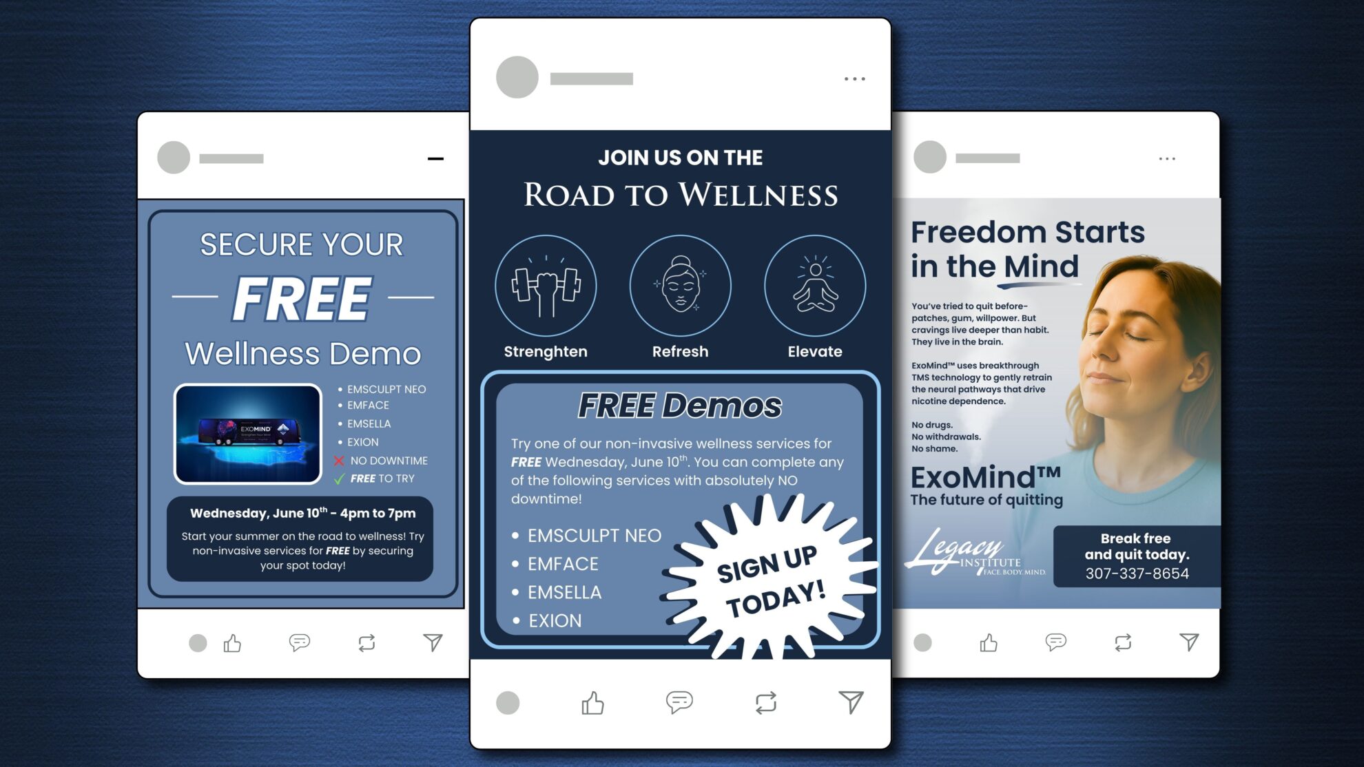 Legacy Face. Body. Mind. — website mockup